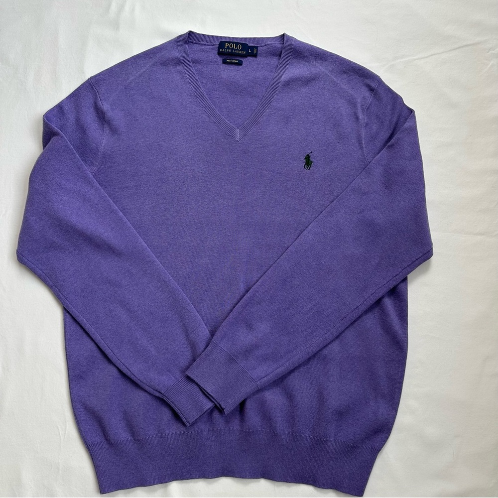 Ralph Lauren V-Neck Sweater in Purple